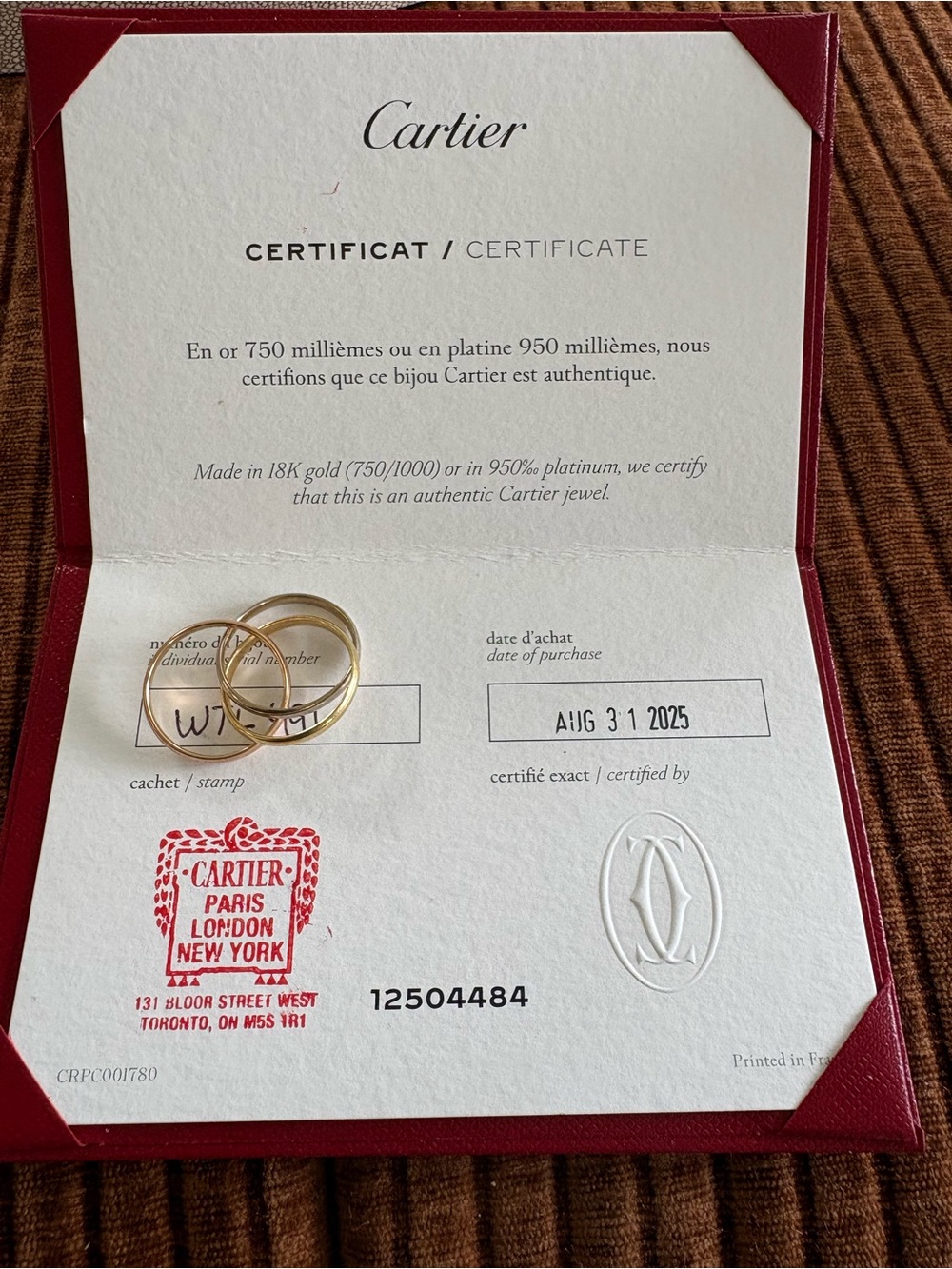 Cartier Trinity Ring in Yellow, White and Rose Gold small model size 56 - Picture 4 of 9